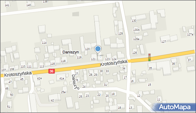 Daniszyn, Daniszyn, 122, mapa Daniszyn