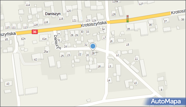 Daniszyn, Daniszyn, 19, mapa Daniszyn