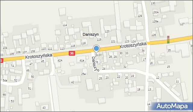 Daniszyn, Daniszyn, 27, mapa Daniszyn