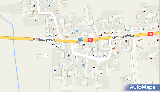 Daniszyn, Daniszyn, 72a, mapa Daniszyn