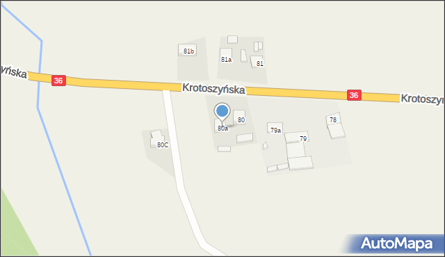 Daniszyn, Daniszyn, 80a, mapa Daniszyn