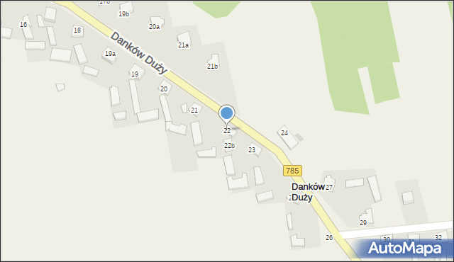 Danków Duży, Danków Duży, 22, mapa Danków Duży