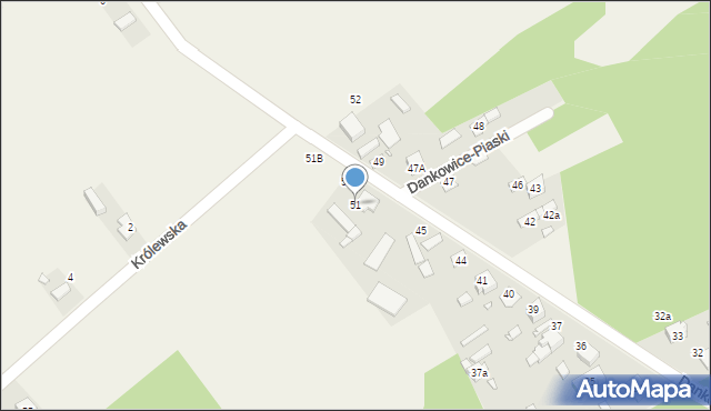 Dankowice-Piaski, Dankowice-Piaski, 51, mapa Dankowice-Piaski