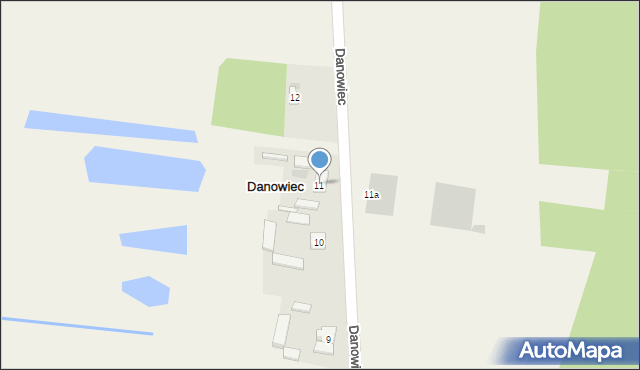 Danowiec, Danowiec, 11, mapa Danowiec