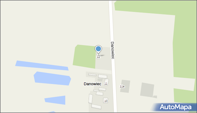 Danowiec, Danowiec, 12, mapa Danowiec