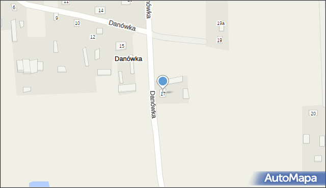 Danówka, Danówka, 17, mapa Danówka