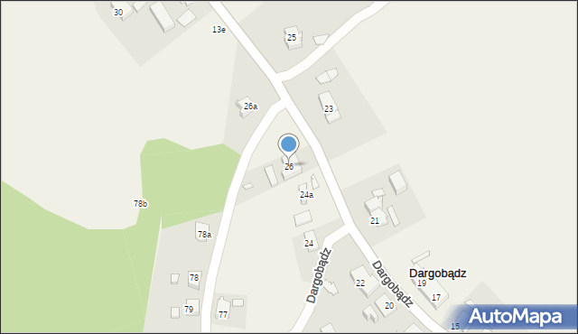 Dargobądz, Dargobądz, 26, mapa Dargobądz