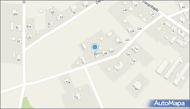 Dargobądz, Dargobądz, 69, mapa Dargobądz