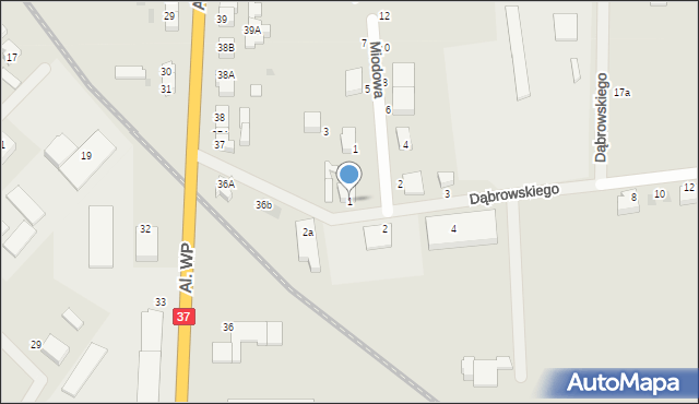 Darłowo, Dąbrowskiego Henryka, gen., 1, mapa Darłowo