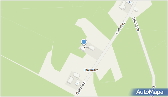 Darszyce, Dalimierz, 5, mapa Darszyce