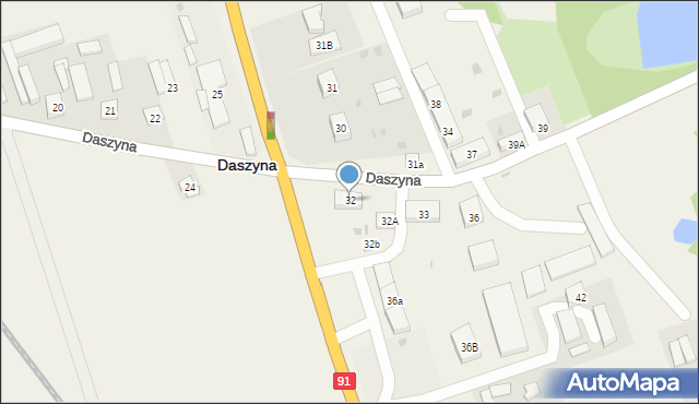 Daszyna, Daszyna, 32, mapa Daszyna