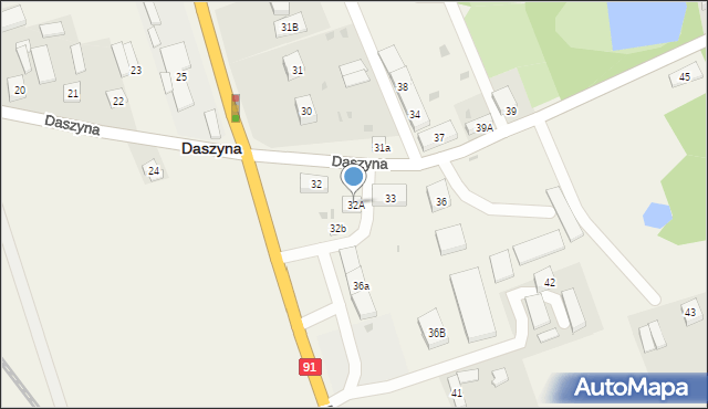 Daszyna, Daszyna, 32A, mapa Daszyna