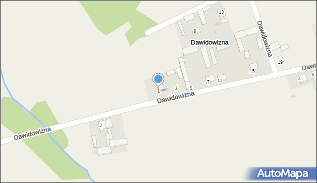 Dawidowizna, Dawidowizna, 1, mapa Dawidowizna