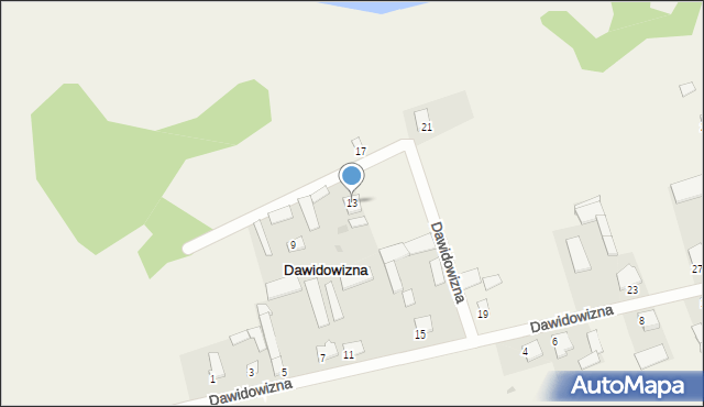 Dawidowizna, Dawidowizna, 13, mapa Dawidowizna