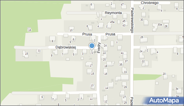 Dulowa, Dąbrowskiej Marii, 1, mapa Dulowa