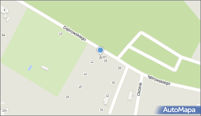 Elbląg, Dąbrowskiego Jarosława, gen., 20, mapa Elbląga
