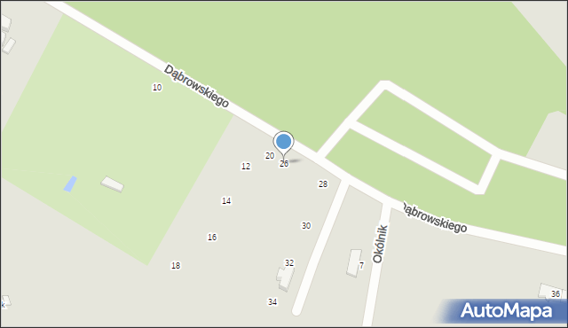 Elbląg, Dąbrowskiego Jarosława, gen., 26, mapa Elbląga