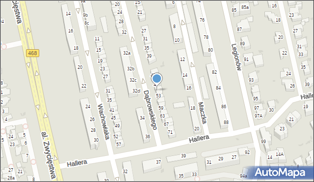 Gdynia, Dąbrowskiego Jarosława, gen., 51, mapa Gdyni