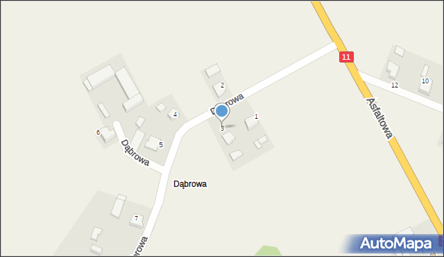 Glinica, Dąbrowa, 3, mapa Glinica