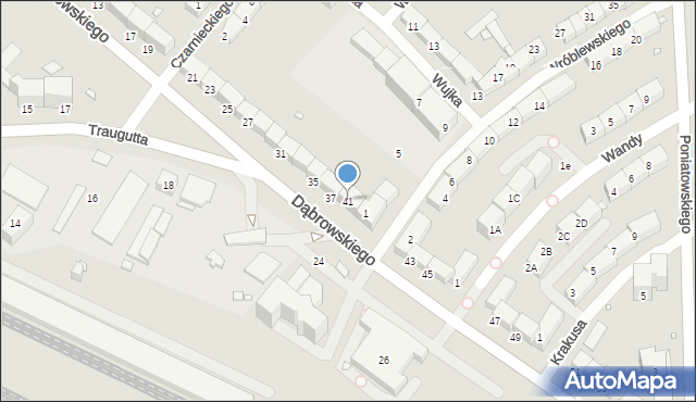 Gliwice, Dąbrowskiego Jarosława, gen., 41, mapa Gliwic