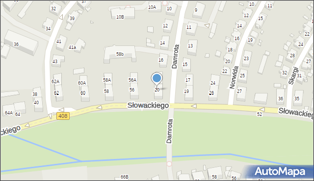 Gliwice, Damrota Konstantego, 20, mapa Gliwic