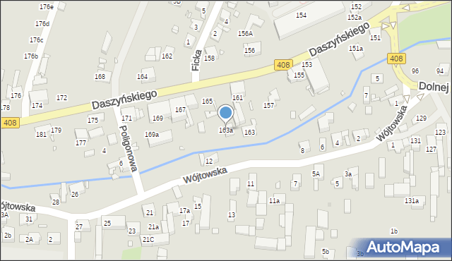 Gliwice, Daszyńskiego Ignacego, 163a, mapa Gliwic