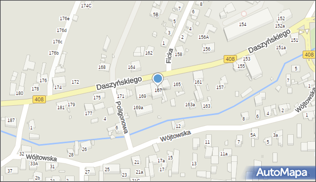 Gliwice, Daszyńskiego Ignacego, 167, mapa Gliwic