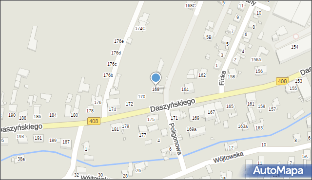 Gliwice, Daszyńskiego Ignacego, 168, mapa Gliwic