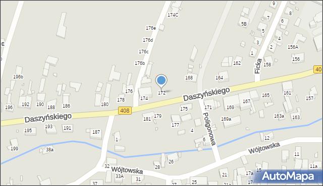 Gliwice, Daszyńskiego Ignacego, 172, mapa Gliwic