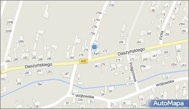 Gliwice, Daszyńskiego Ignacego, 174, mapa Gliwic