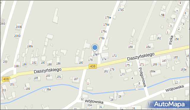 Gliwice, Daszyńskiego Ignacego, 176, mapa Gliwic