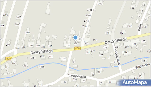 Gliwice, Daszyńskiego Ignacego, 178, mapa Gliwic