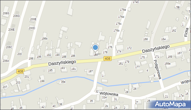 Gliwice, Daszyńskiego Ignacego, 180, mapa Gliwic