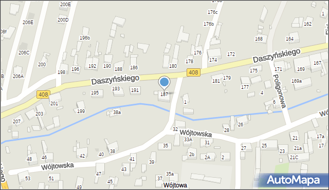 Gliwice, Daszyńskiego Ignacego, 187, mapa Gliwic