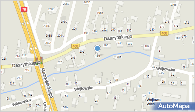 Gliwice, Daszyńskiego Ignacego, 199, mapa Gliwic