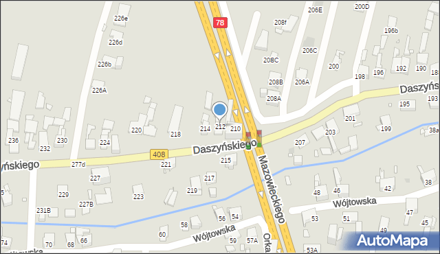 Gliwice, Daszyńskiego Ignacego, 212, mapa Gliwic