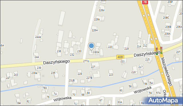 Gliwice, Daszyńskiego Ignacego, 226, mapa Gliwic