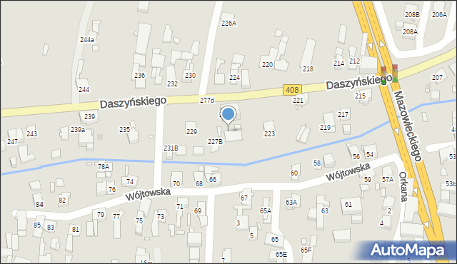 Gliwice, Daszyńskiego Ignacego, 227a, mapa Gliwic