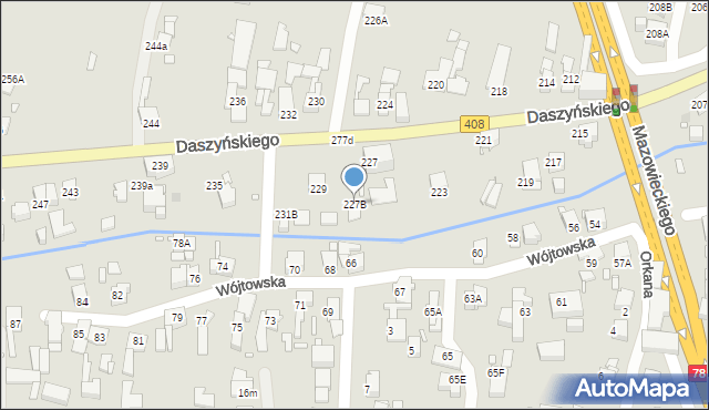 Gliwice, Daszyńskiego Ignacego, 227B, mapa Gliwic