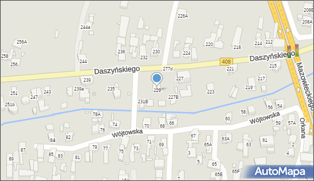 Gliwice, Daszyńskiego Ignacego, 229, mapa Gliwic