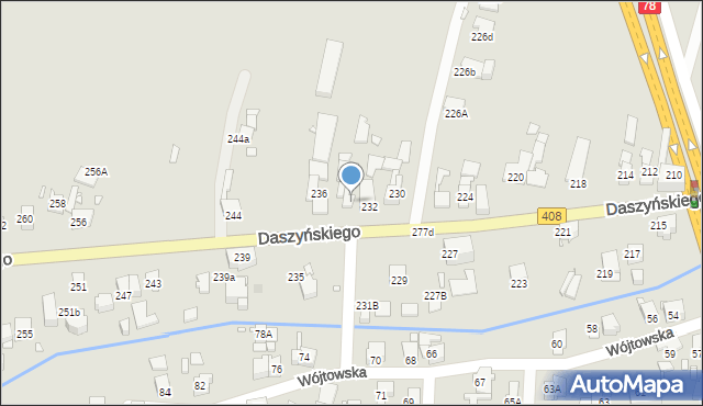 Gliwice, Daszyńskiego Ignacego, 234, mapa Gliwic