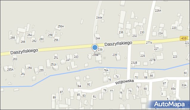 Gliwice, Daszyńskiego Ignacego, 239a, mapa Gliwic