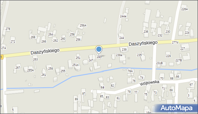 Gliwice, Daszyńskiego Ignacego, 243, mapa Gliwic