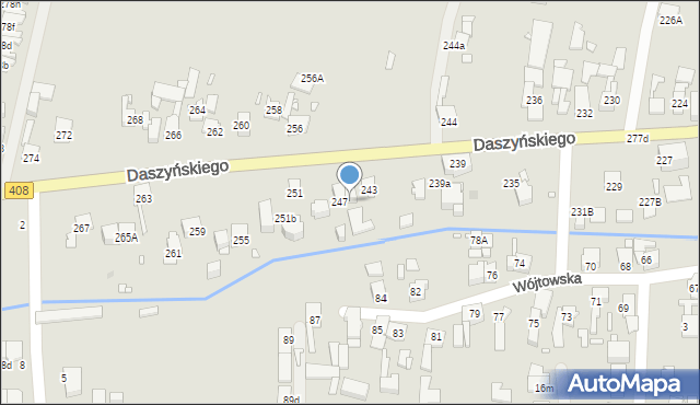 Gliwice, Daszyńskiego Ignacego, 245, mapa Gliwic