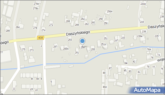 Gliwice, Daszyńskiego Ignacego, 259, mapa Gliwic