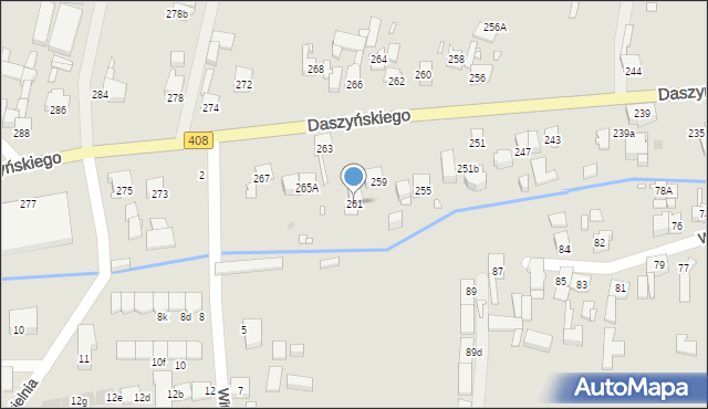 Gliwice, Daszyńskiego Ignacego, 261, mapa Gliwic