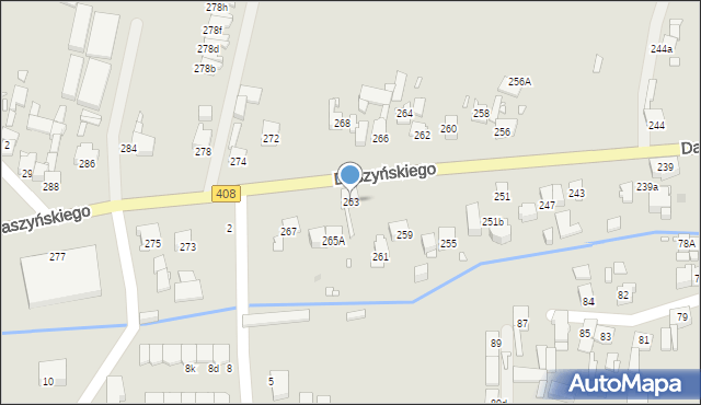 Gliwice, Daszyńskiego Ignacego, 263, mapa Gliwic