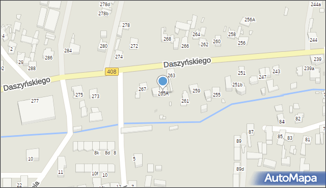 Gliwice, Daszyńskiego Ignacego, 265A, mapa Gliwic