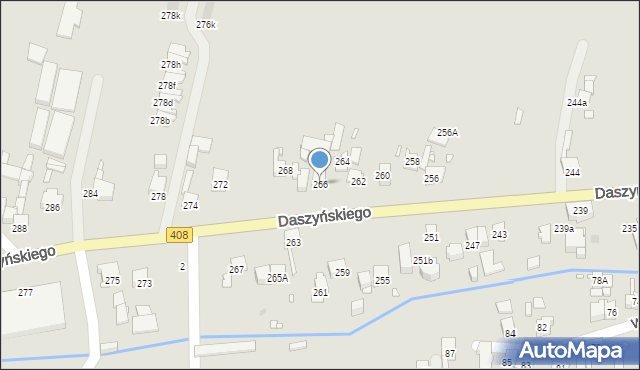 Gliwice, Daszyńskiego Ignacego, 266, mapa Gliwic