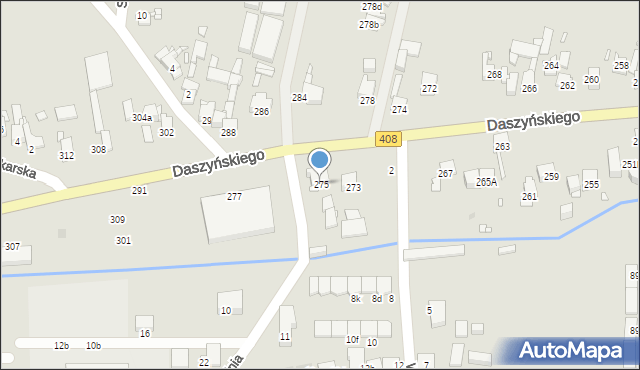 Gliwice, Daszyńskiego Ignacego, 275, mapa Gliwic